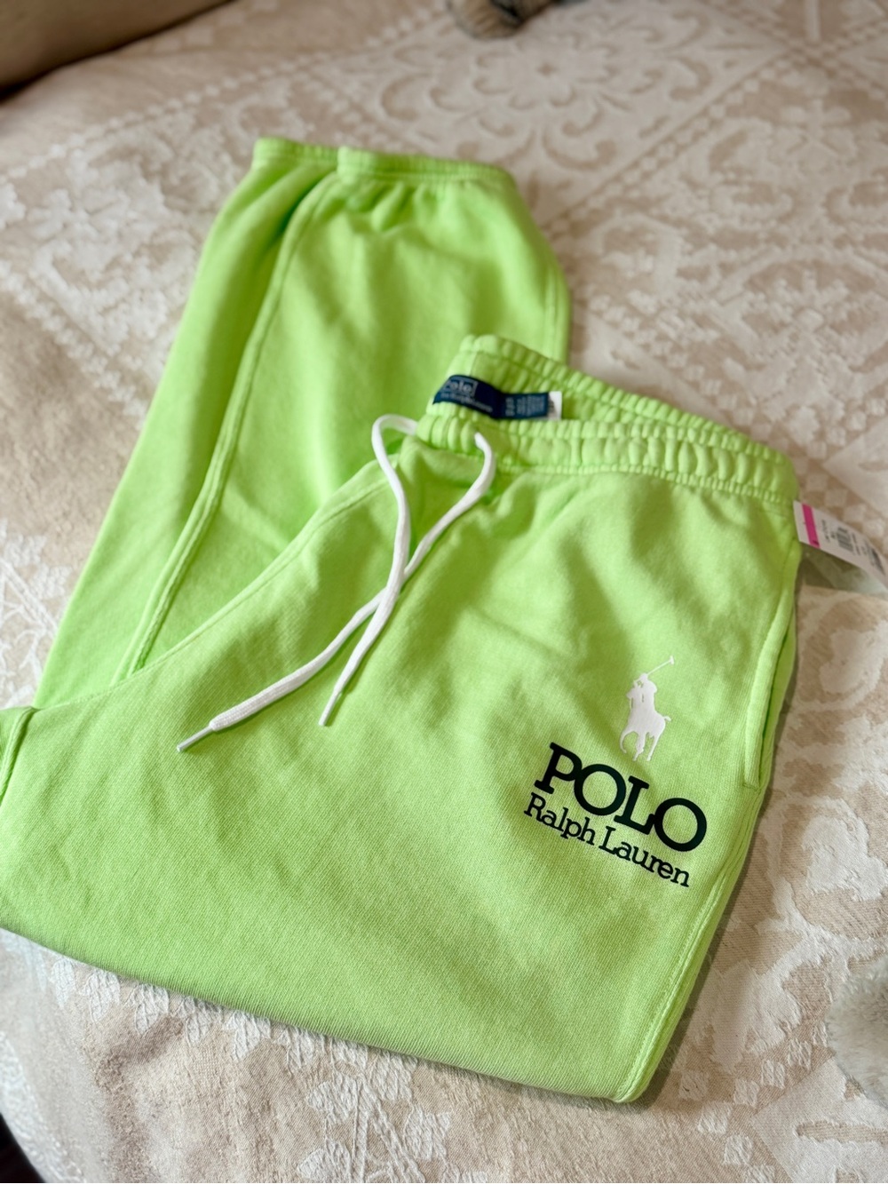Polo Ralph Lauren Big Pony Fleece Sweatpants in electric lime.